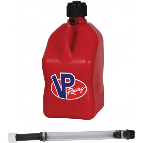 vp-racing-fuels-3512-3044b-5-gallon-square-red-racing-utility-jug-w-14-inch-deluxe-filler-hose