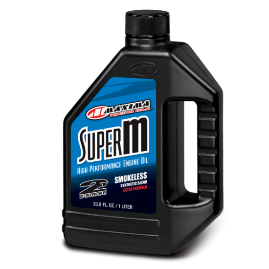 1 Liter/33.8oz Maxima Racing Oils Super M 2-Stroke Smokeless High Performance Engine Oil (20901)