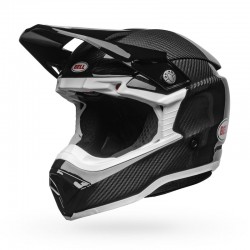 Large Moto-10 Spherical Helmet Gloss Black/White (BL-7146518)