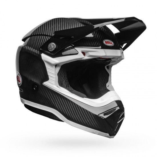 Large Moto-10 Spherical Helmet Gloss Black/White (BL-7146518)