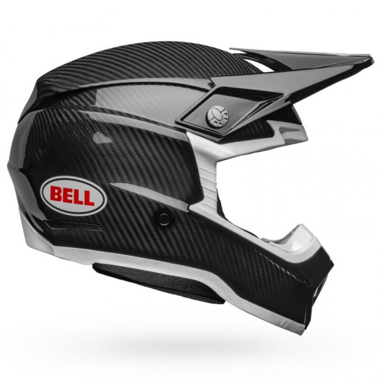 Large Moto-10 Spherical Helmet Gloss Black/White (BL-7146518)