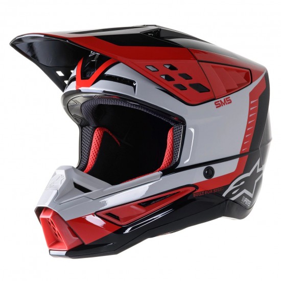 Large SM5 Solid Helmet Gloss Black/Grey/Red (8303722-1313-L)